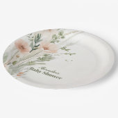 A Little Wildflower Girl  Baby Shower ペーパープレート (アングル)