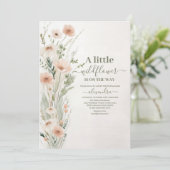 A Little Wildflower Girl  Baby Shower 招待状 (スタンド正面)