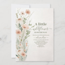 A Little Wildflower Girl  Baby Shower 招待状