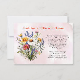 A Little Wildflower Girl Baby Shower Book Request サンキューカード