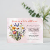 A Little Wildflower Girl Baby Shower Book Request サンキューカード (スタンド正面)