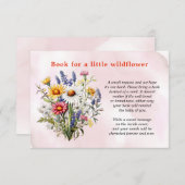 A Little Wildflower Girl Baby Shower Book Request サンキューカード (正面/裏面)