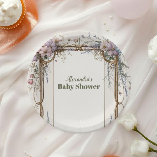 A Little Wildflower Girl Baby Shower I ペーパープレート