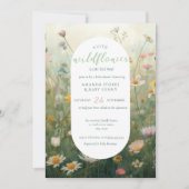 A Little Wildflower Girl Boho Baby Shower 招待状 (正面)