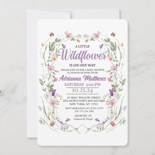 A Little Wildflower Is on Her Way 招待状 (正面)