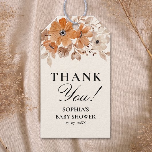 A Little Wildflower is on The Way Girl Baby Shower ギフトタグ