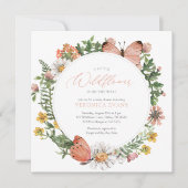 A Little Wildflower is on the way Girl Baby Shower 招待状 (正面)