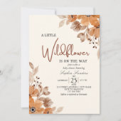 A Little Wildflower is on The Way Girl Baby Shower 招待状 (正面)