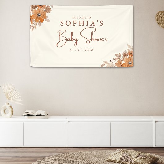 A Little Wildflower is on The Way Girl Baby Shower 横断幕