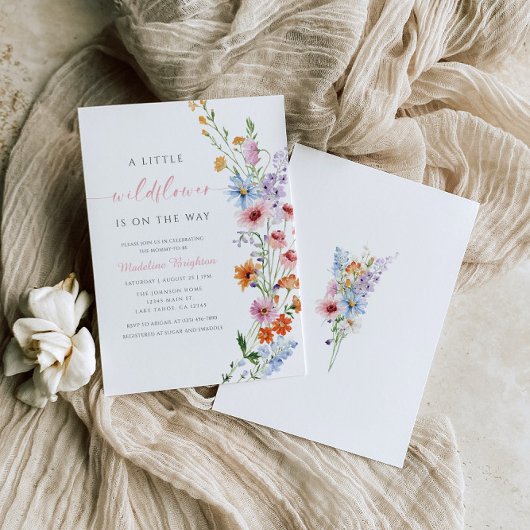A Little Wildflower Is On The Way Invitation 招待状