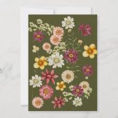 A Little Wildflower Sage Green Baby Shower 招待状 (裏面)