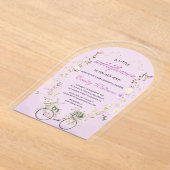 A Little Wildflower Spring Baby Shower  アクリル招待状 (レイダウン)