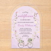 A Little Wildflower Spring Baby Shower  アクリル招待状 (正面)