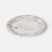 A little Wildflower Wild Flower Baby Shower ペーパープレート (アングル)