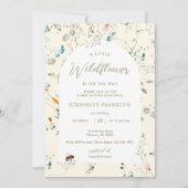 A little Wildflower Wild Flower Bee Baby Shower 招待状 (正面)