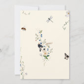 A little Wildflower Wild Flower Bee Baby Shower 招待状 (裏面)