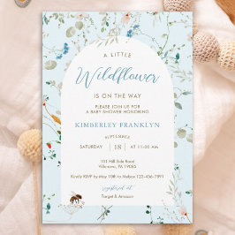 A little Wildflower Wild Flower Boy Baby Shower 招待状