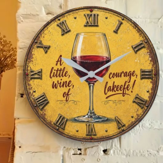 A Little Wine Of Courage ラージ壁時計