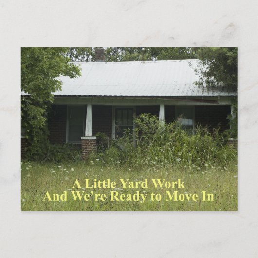 A Little Yard Work – 住所おもしろいの変更 案内ポストカード (正面)