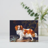 A Liver and White Charleスパニエル犬by George Stubs ポストカード (スタンド正面)