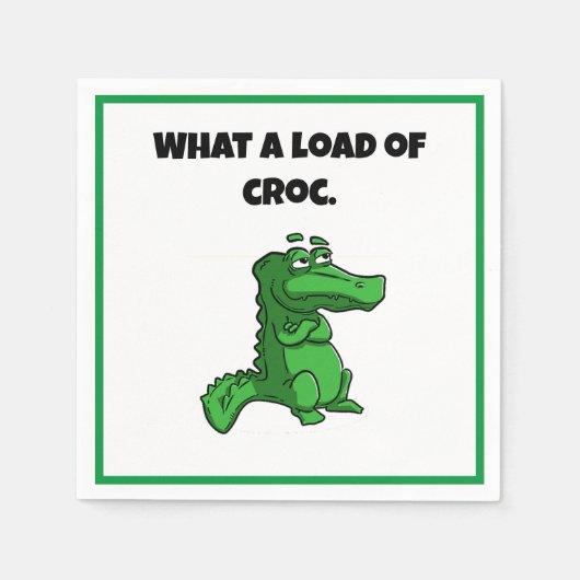 A Load of Croc Aligator おもしろい Cartoon スタンダードカクテルナプキン (正面)