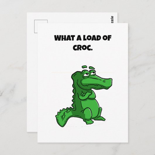 A Load of Croc Aligator おもしろい Cartoon ポストカード (正面/裏面)