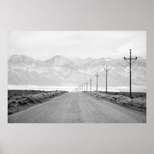 A Lone Road and Power Lines | San Juan Mountains ポスター (正面)