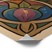 A lone wolf howls at a moon  ポスター (角)