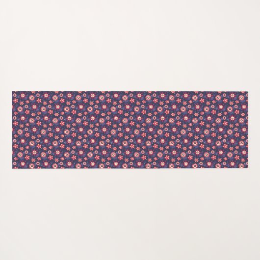 A long, rectangular navy blue yoga mat  ヨガマット (裏面(横))
