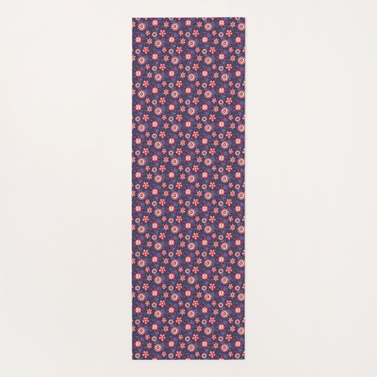A long, rectangular navy blue yoga mat  ヨガマット (裏面)