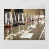 A long row of wine glasses set up so a large ポストカード (正面)
