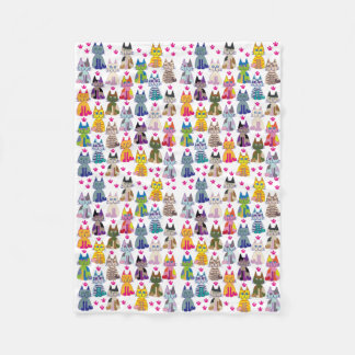 A lot the happy cat フリースブランケット