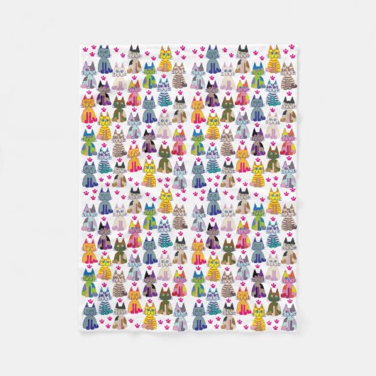 A lot the happy cat フリースブランケット (正面)