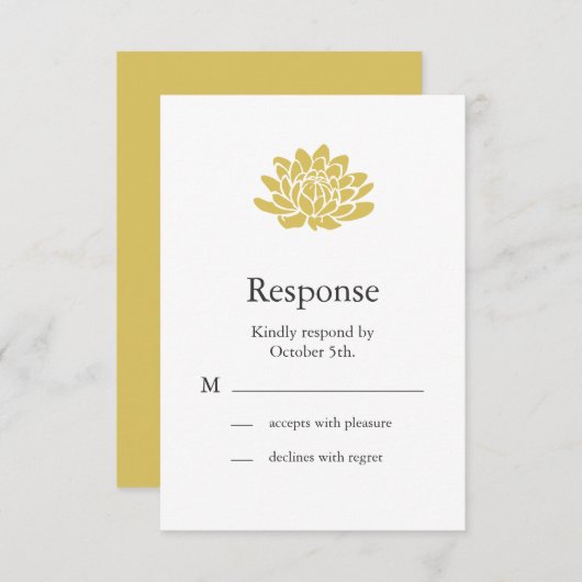 A Lotus Flower RSVP （黄色） (正面/裏面)