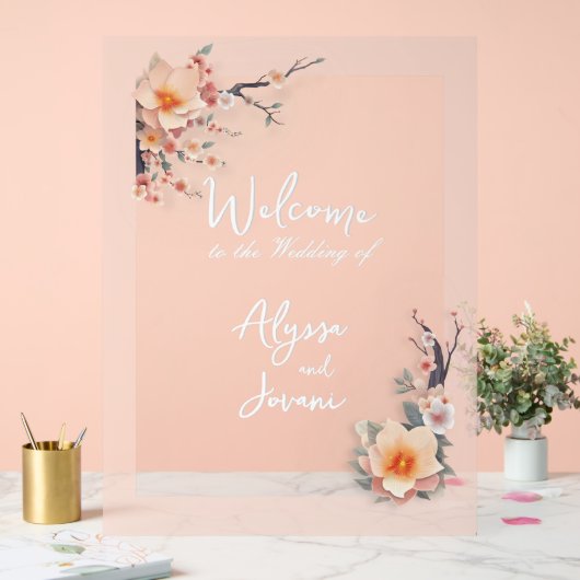 A Love Blossoming Under the Cherry Trees アクリルサイン (ウェディング)