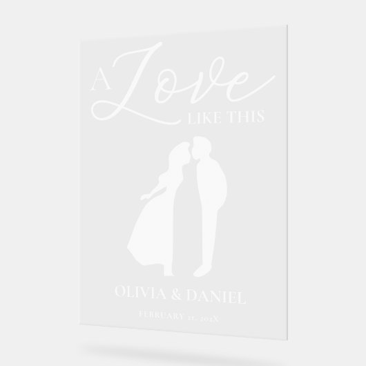 A Love Like This Romantic Wedding Welcome アクリルサイン (傾斜)