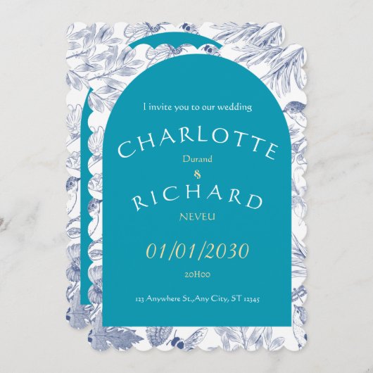 A Love Story Begins – Our Wedding Day 招待状 (正面/裏面)