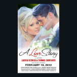 A Love Story - Wedding Movie Photo Poster ポスター<br><div class="desc">Romantic red, white and black custom movie poster template. Create your own beautiful keepsake wedding movie poster -- starring you and your beloved on the most memorable day of your life! This contemporary-romance inspired design is ideally suited for elegant weddings with a trend for modern flair. Just add your favorite...</div>