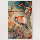A lovely Robin in Autumn ジグソーパズル (縦)