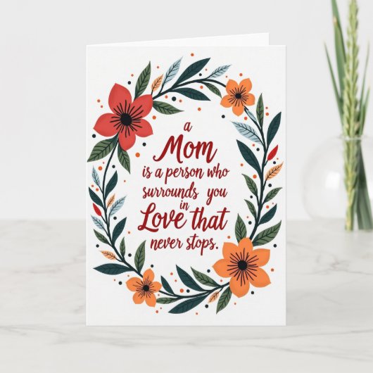 A Loving Mom Floral Frame Card カード (正面)