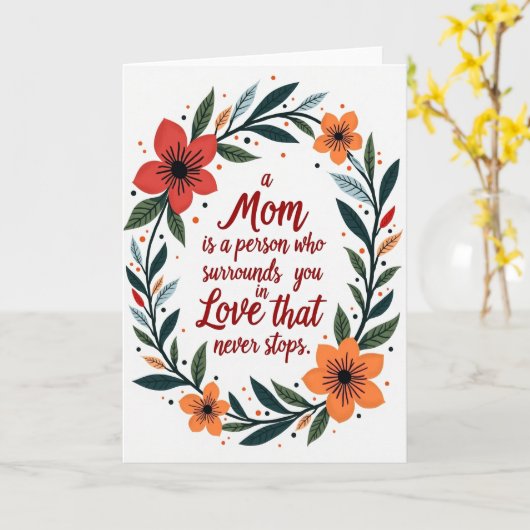 A Loving Mom Floral Frame Card カード (黄色い花)