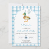 A Lucky Duck Blue Birthday 招待状 (正面)