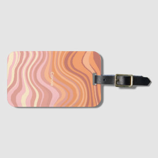 A luggage tag with sunset colors in waves. ラゲッジタグ