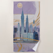 A Lunar Cityscape ビーチタオル (正面)