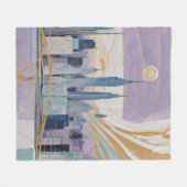 A Lunar Cityscape フリースブランケット (正面(横))