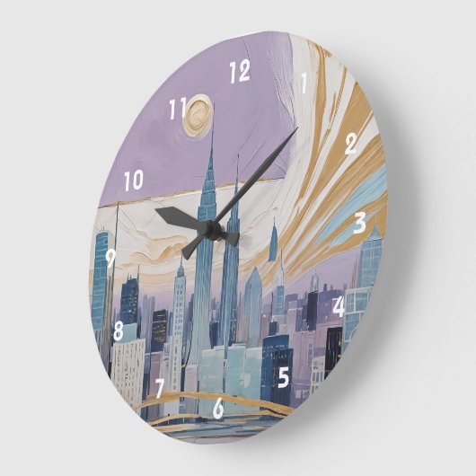 A Lunar Cityscape ラージ壁時計 (傾斜)