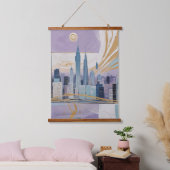 A Lunar Cityscape 吊り下げ型タペストリー (寝室)