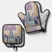 A Lunar Cityscape 鍋つかみ&鍋敷きセット (正面/裏面)