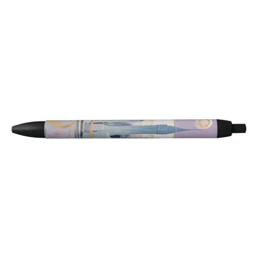 A Lunar Cityscape 黒ボールペン (正面)