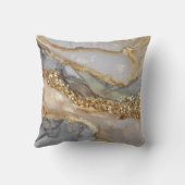 A luxurious gold and white marble background クッション (裏面)